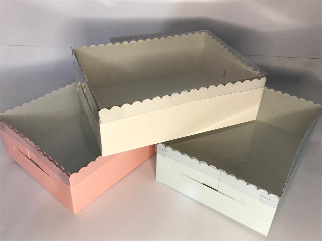 Multi-Color Transparent Pvc Lid Gift Box (6x9x3)