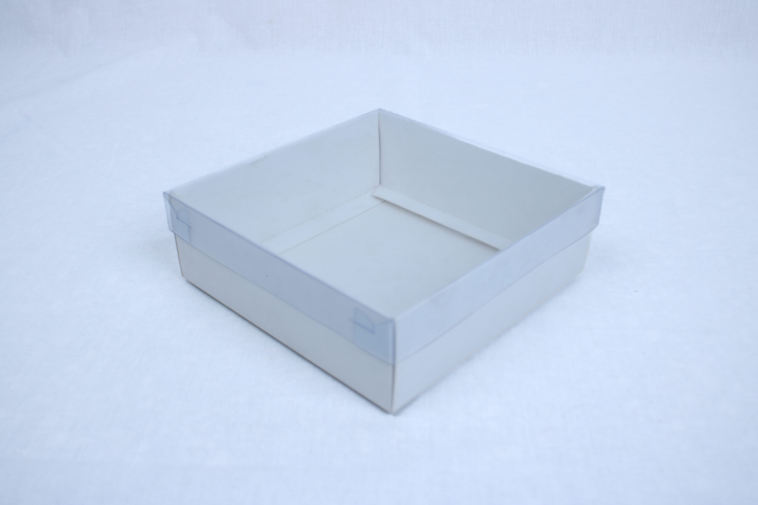 Transparent Box with Clear Top (6"x6"x2") – PVC Lid, Available in Multiple Colors for Sweets, Gifts, and Treats