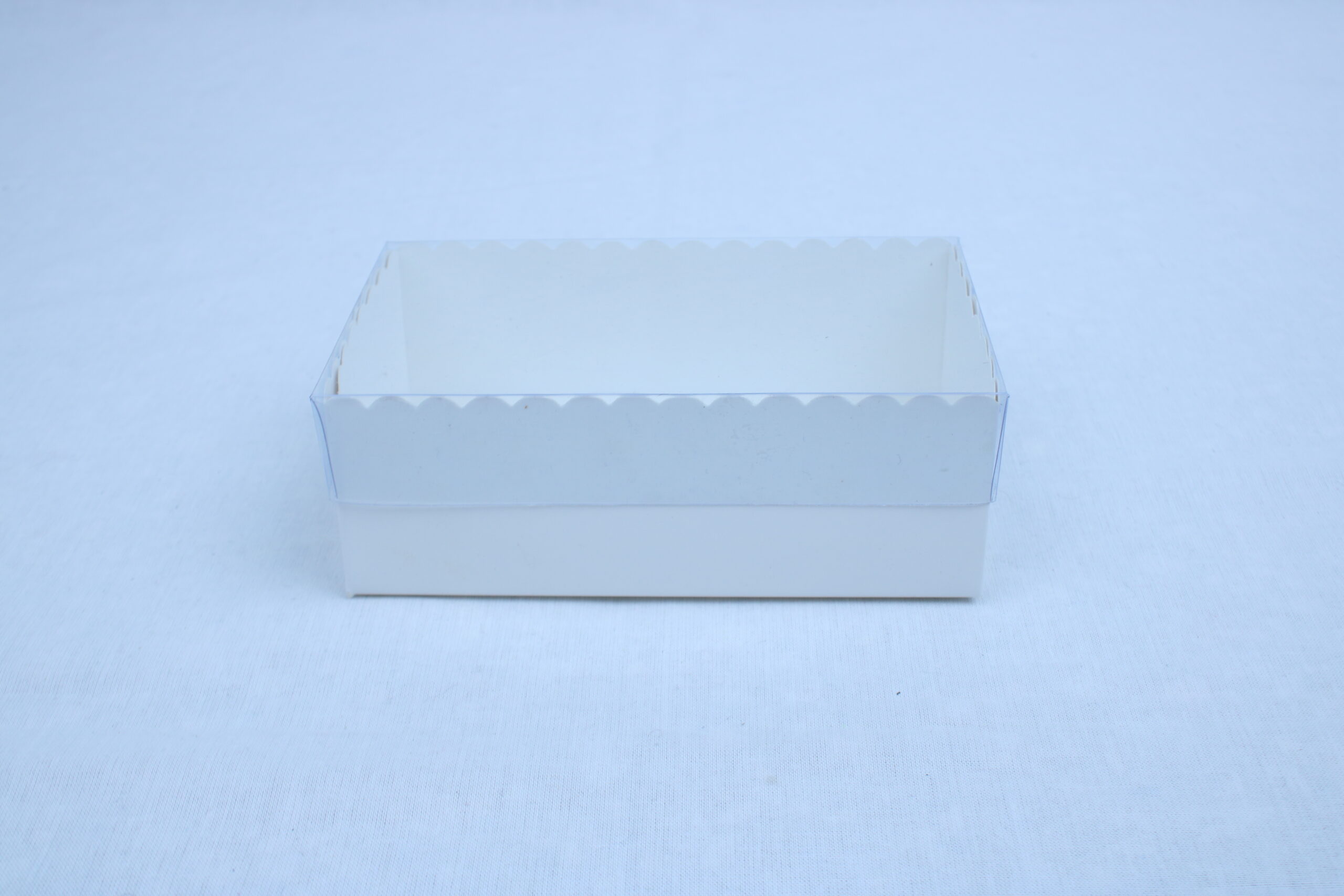 White Gift Box with PVC Clear Lid (5x3x2) for Brownies & Favors