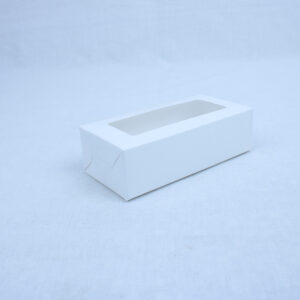 Small Bakery Box with Window for Mini Macaroons, Chocolates & Khajoor – 5×2×1.5 Inches