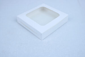 Bakery Box for Brownies, Sweets & Chocolates (7×7×2 Inches) – White & Golden