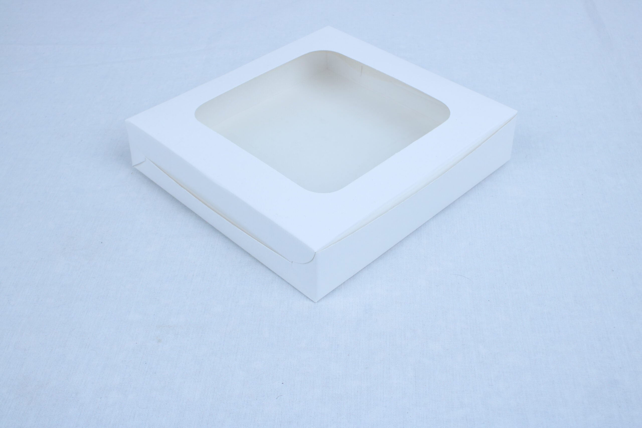 Bakery Box for Brownies, Sweets & Chocolates (7×7×2 Inches) – White & Golden