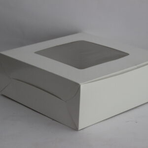 Cake Box – White, 11x11x4 Inches with Transparent Window