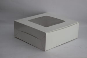 Cake Box – White, 11x11x4 Inches with Transparent Window