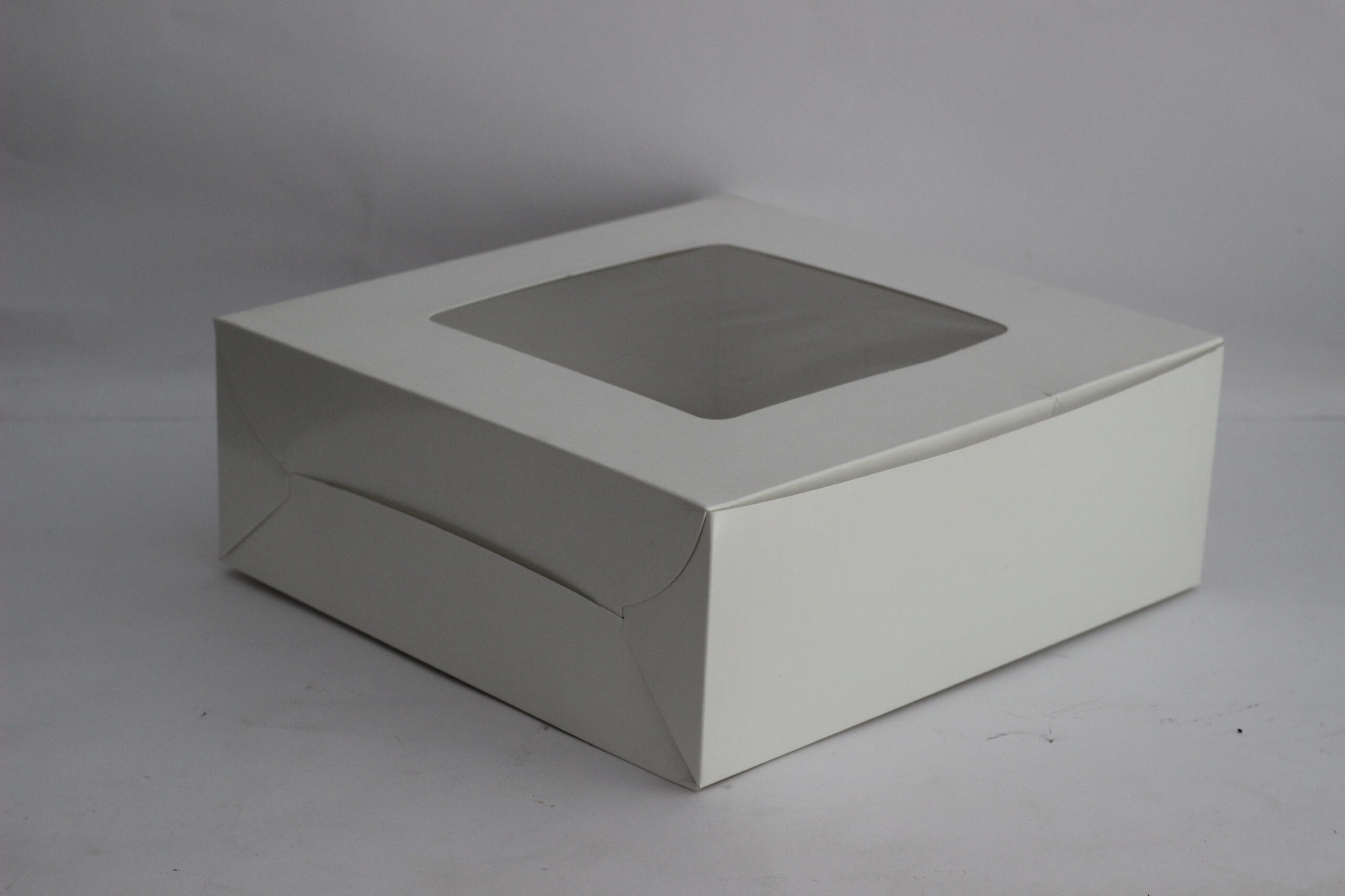 Cake Box – White, 11x11x4 Inches with Transparent Window