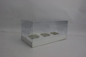 Transparent Cupcake Box for 3 mini Cupcakes