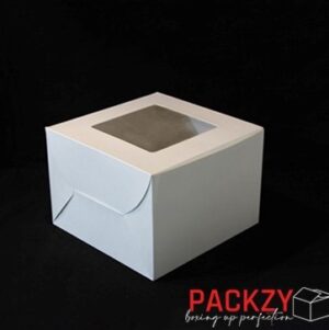 Bakery box for Cake, White, 10x10x7 Inches with Transparent Window