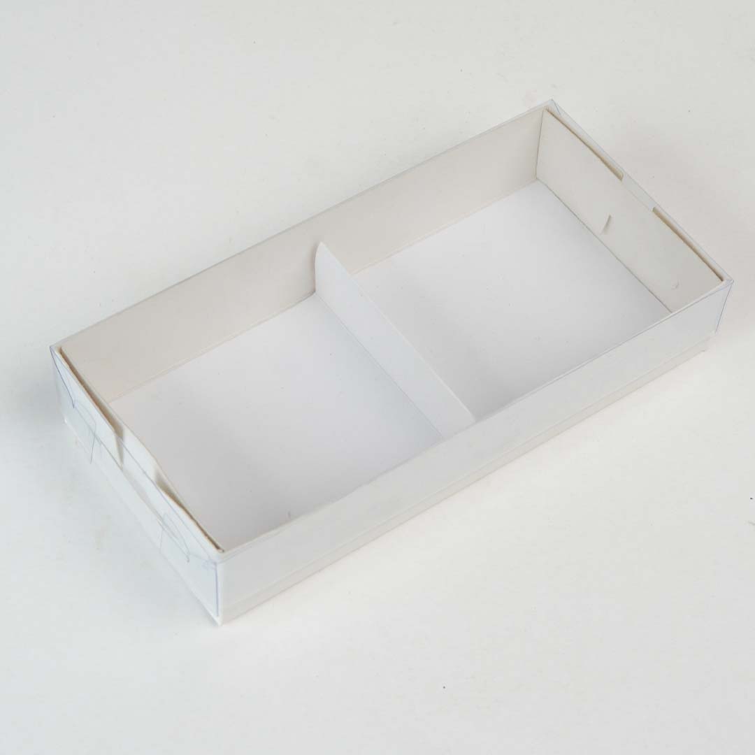 Transparent pvc lid Gift Box for 2 Brownies and chocolates (7"x3"x2")