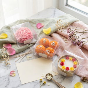 ✨ Transparent PVC Candle, Cupcake & Gift Box